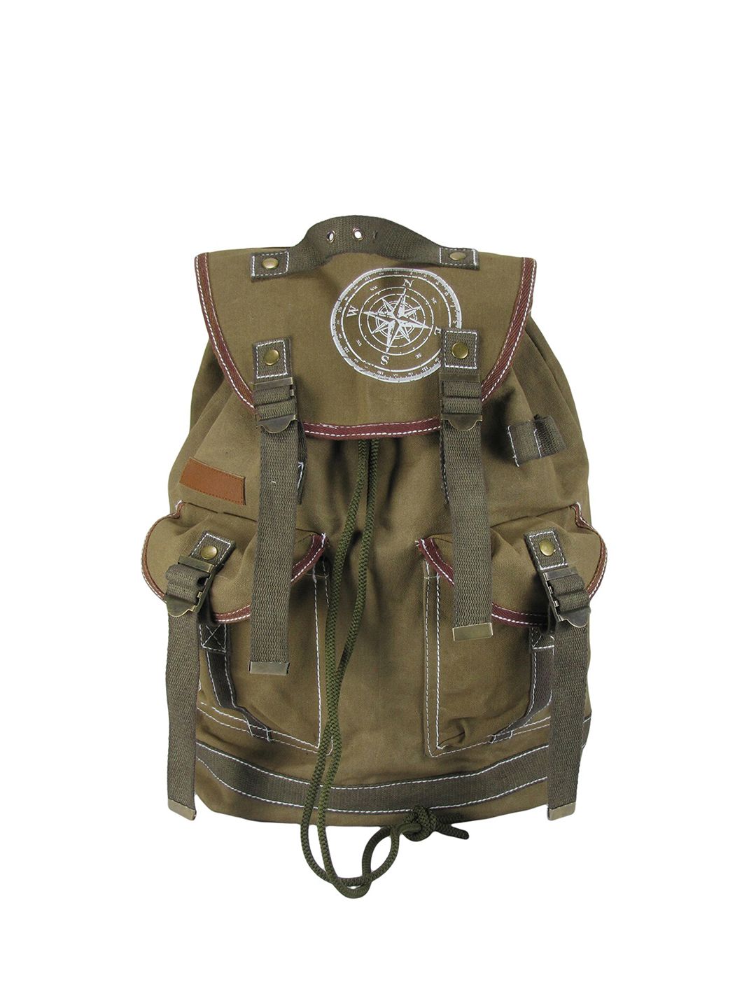The House of Tara Unisex Khaki Solid 27 L Canvas Backpack Price in India
