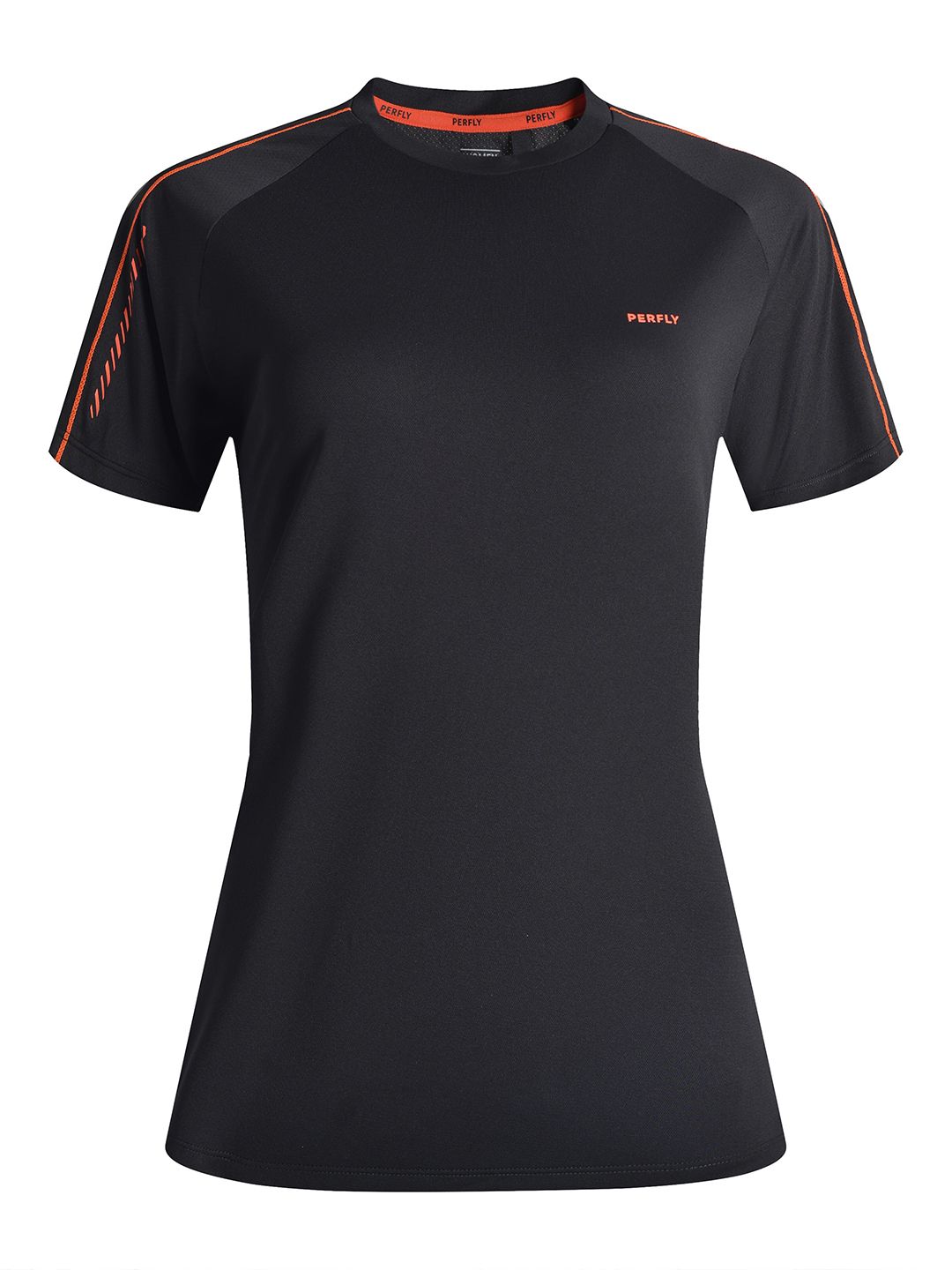 PERFLY By Decathlon Women Black T-shirt Price in India