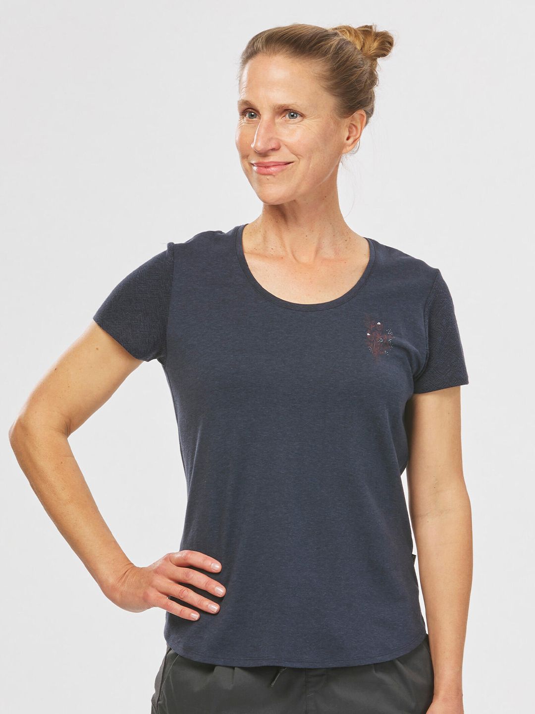 Quechua By Decathlon Women Blue Hiking T-shirt Price in India