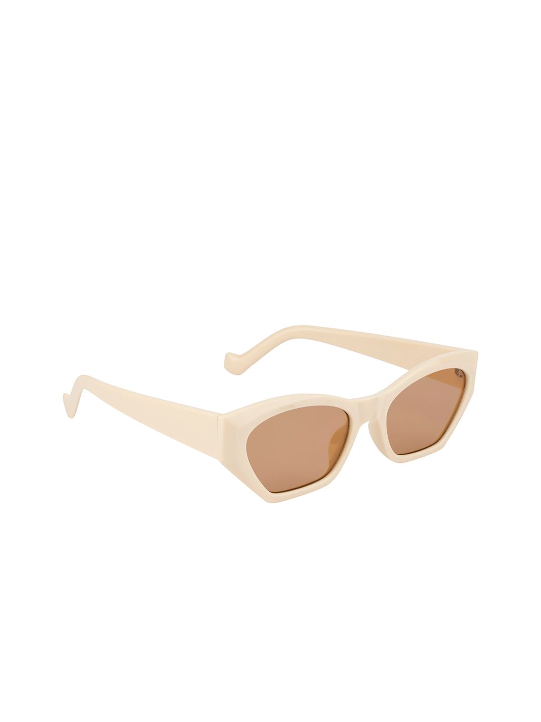 Ted Smith Women Brown Lens & Brown Cateye Sunglasses with UV Protected Lens Price in India