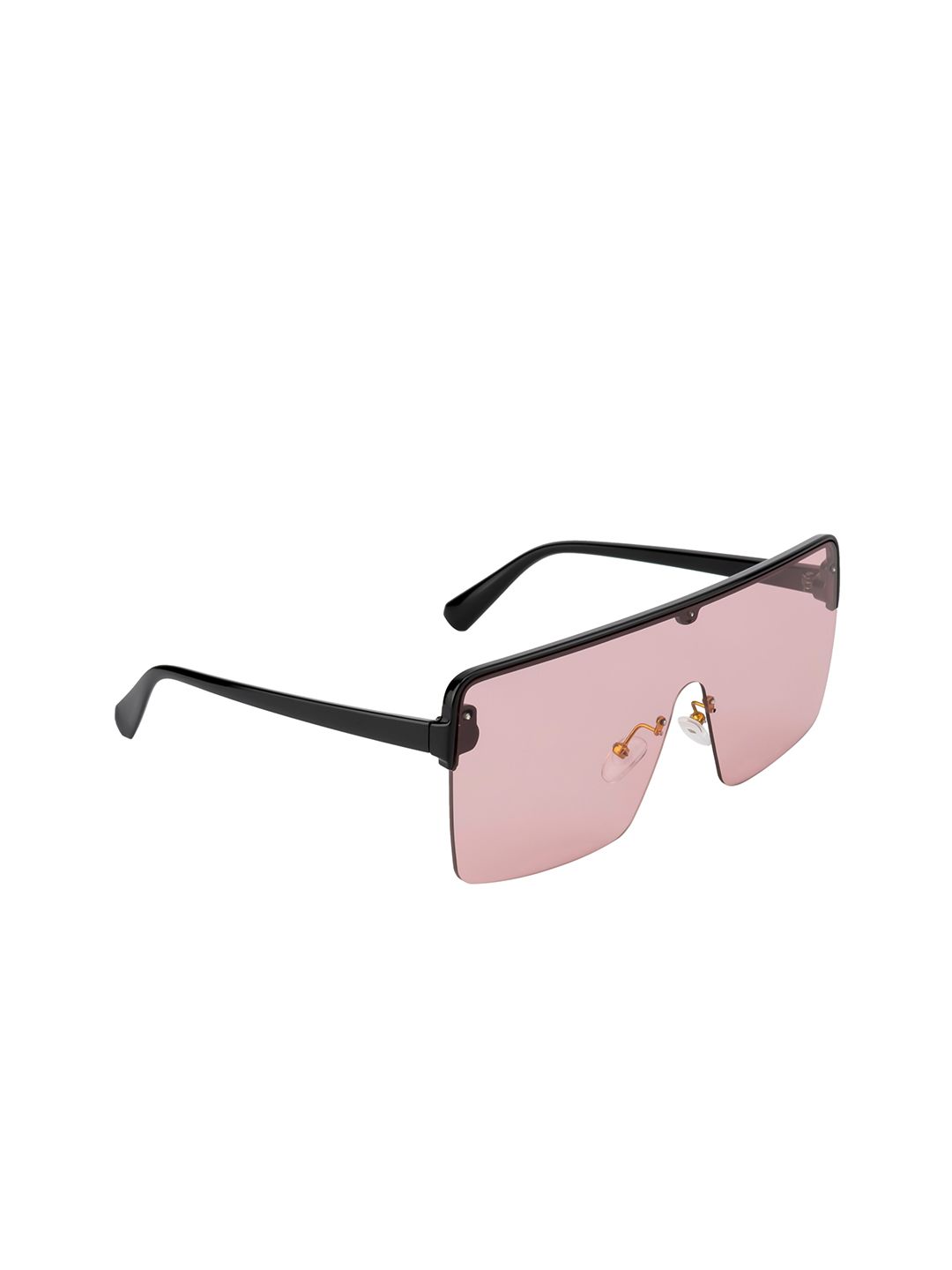 Ted Smith Unisex Pink Lens & Black Shield Sunglasses with UV Protected Lens Price in India