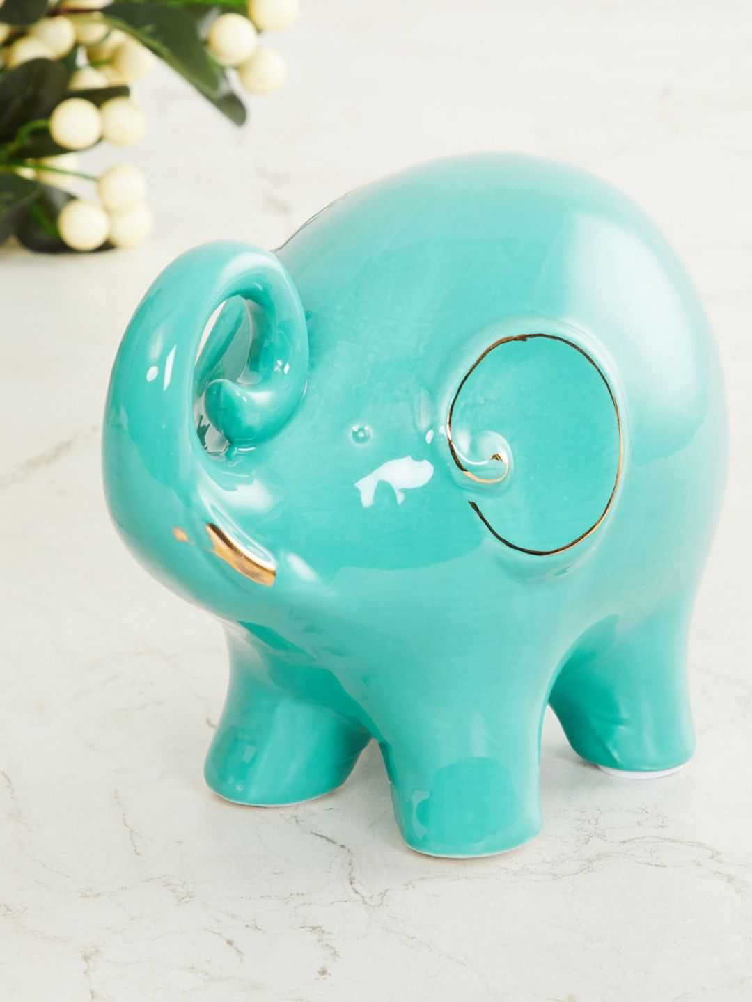 Home Centre Blue Ceramic Elephant Figurine Price in India