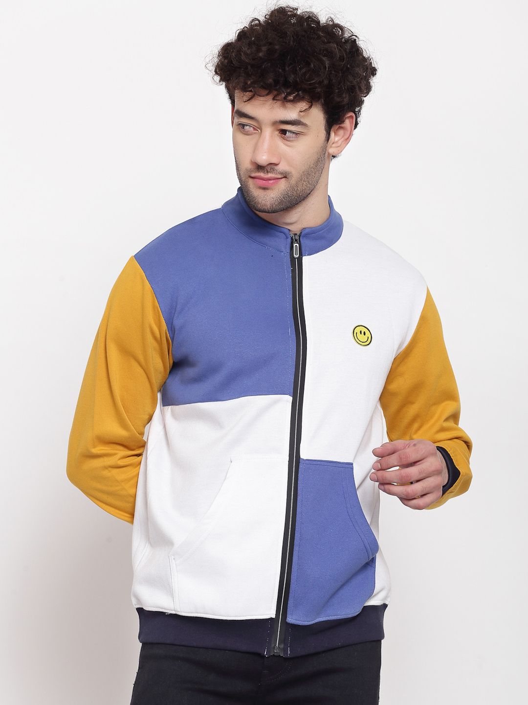 PAUSE SPORT Men Multicoloured Colourblocked Fleece Lightweight Antimicrobial Bomber Jacket