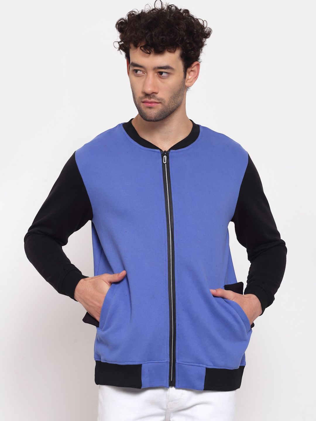 PAUSE SPORT Men Purple Colourblocked Fleece Lightweight Antimicrobial Outdoor Sporty Jacket