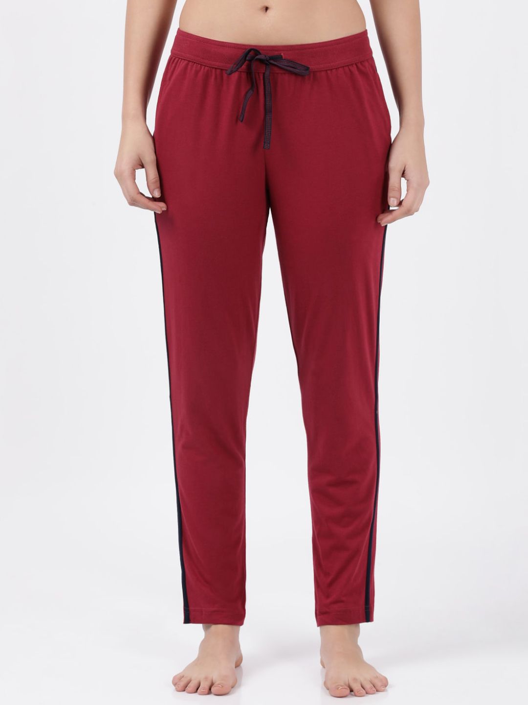 Jockey Women Pink Solid Pure Cotton Lounge Pant Price in India