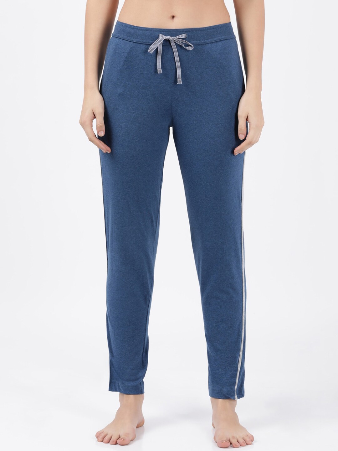 Jockey Vintage Blue Solid Relaxed Fit Cotton Lounge Pant Price in India