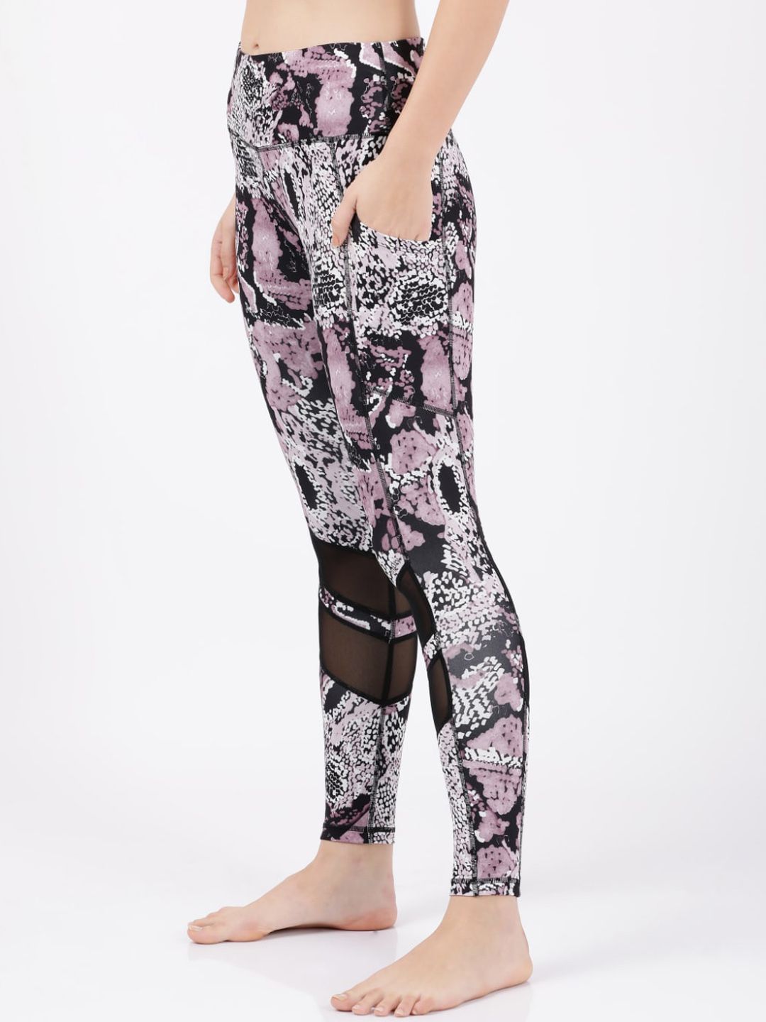 Jockey Women Pink & Multicoloured Floral Printed Anti-Microbial Rapid-Dry Lounge Pants Price in India