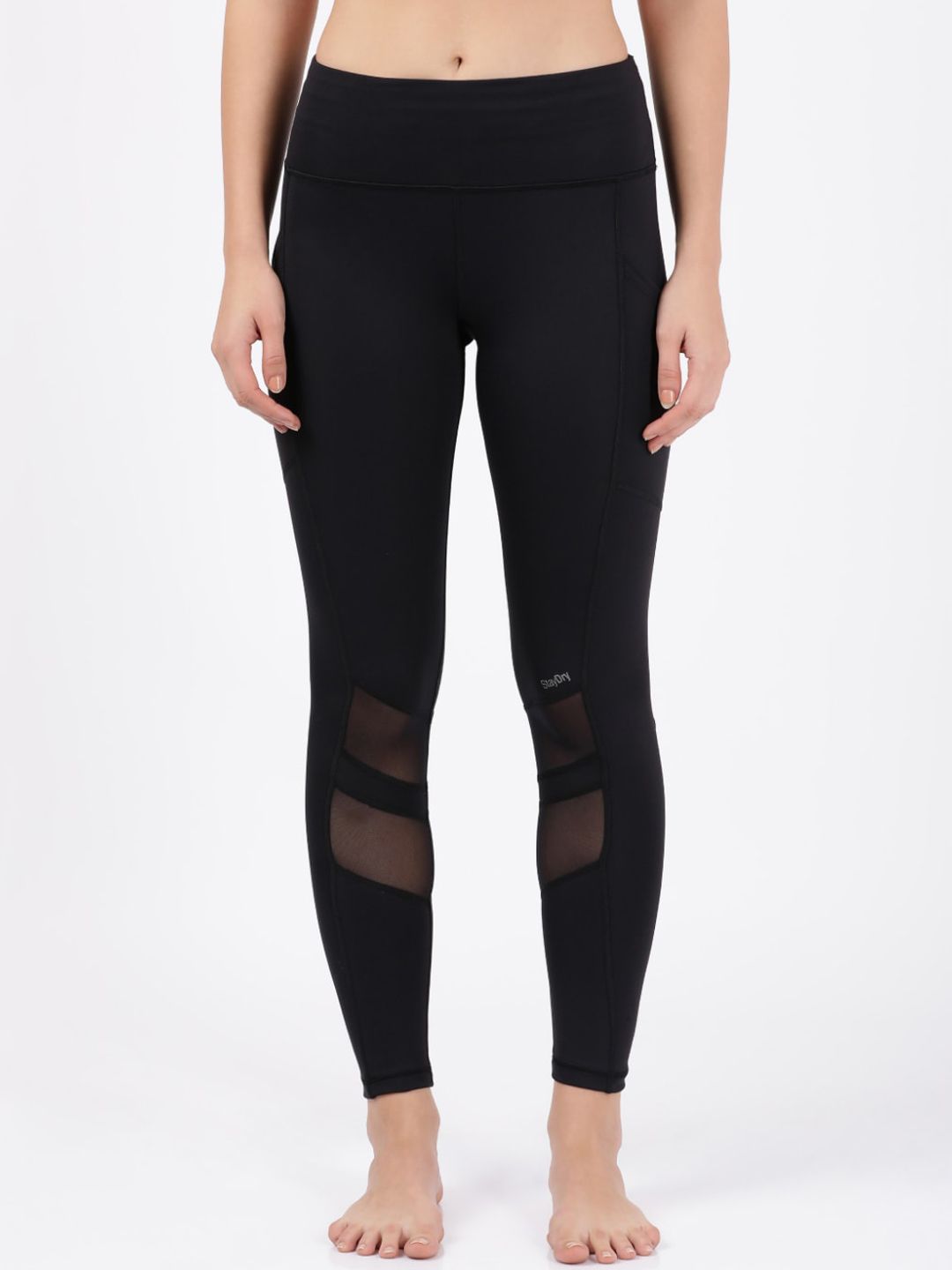 Jockey Women Black Solid Antimicrobial Slim Fit Yoga Tights Price in India