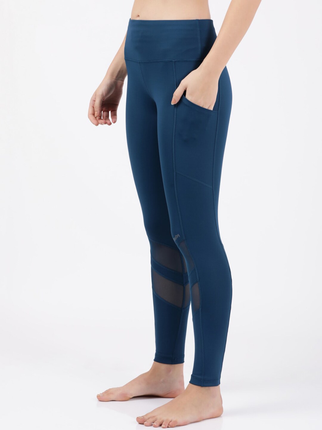 Jockey Women Blue Solid Rapid-Dry Anti-Microbial Lounge Pants Price in India