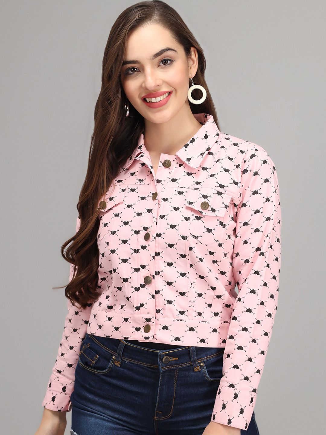 FurryFlair Women Pink Crop Outdoor Tailored Jacket Price in India