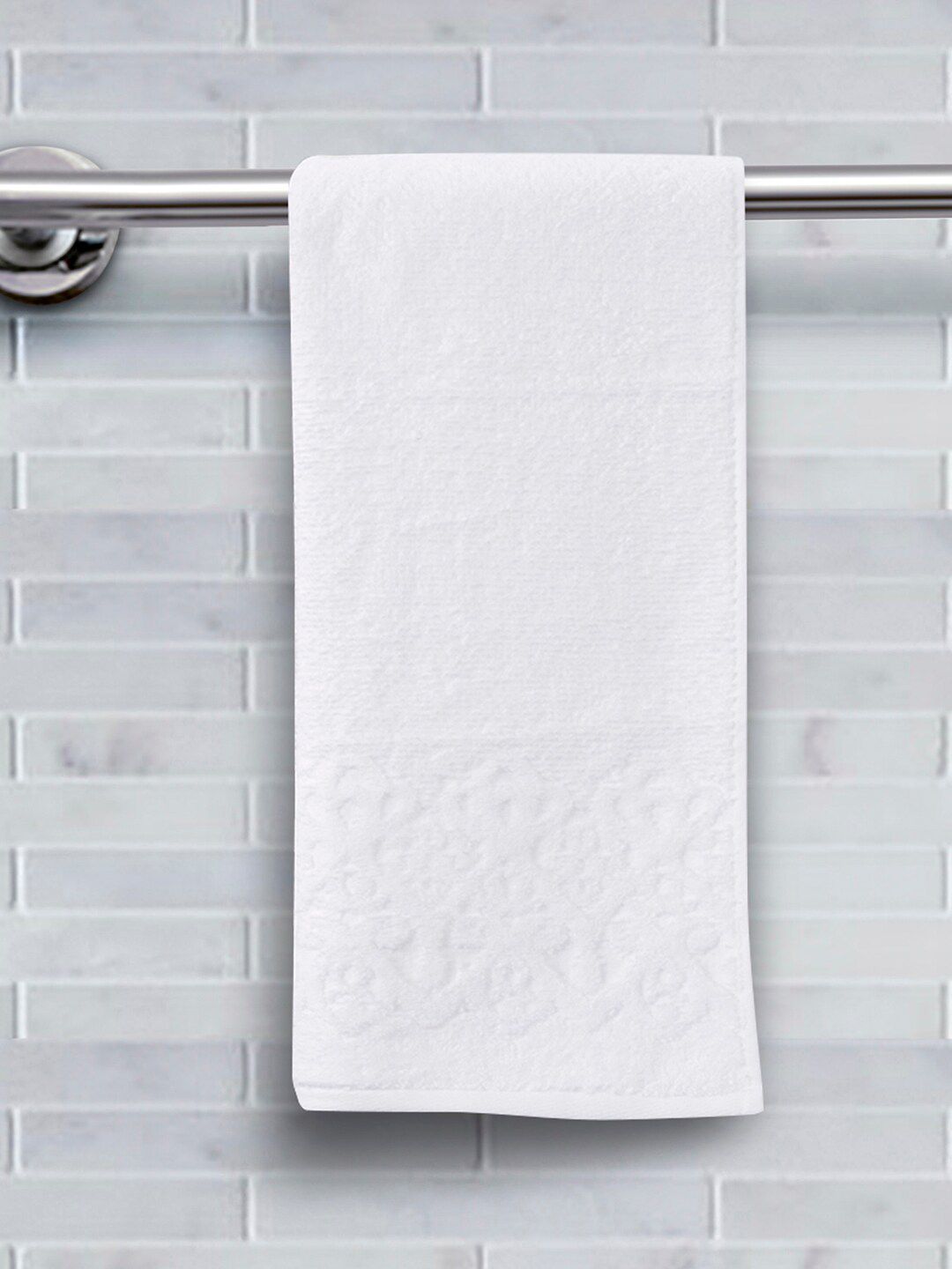 MASPAR White Solid 550 GSM Pure Cotton Hand Towel Price in India