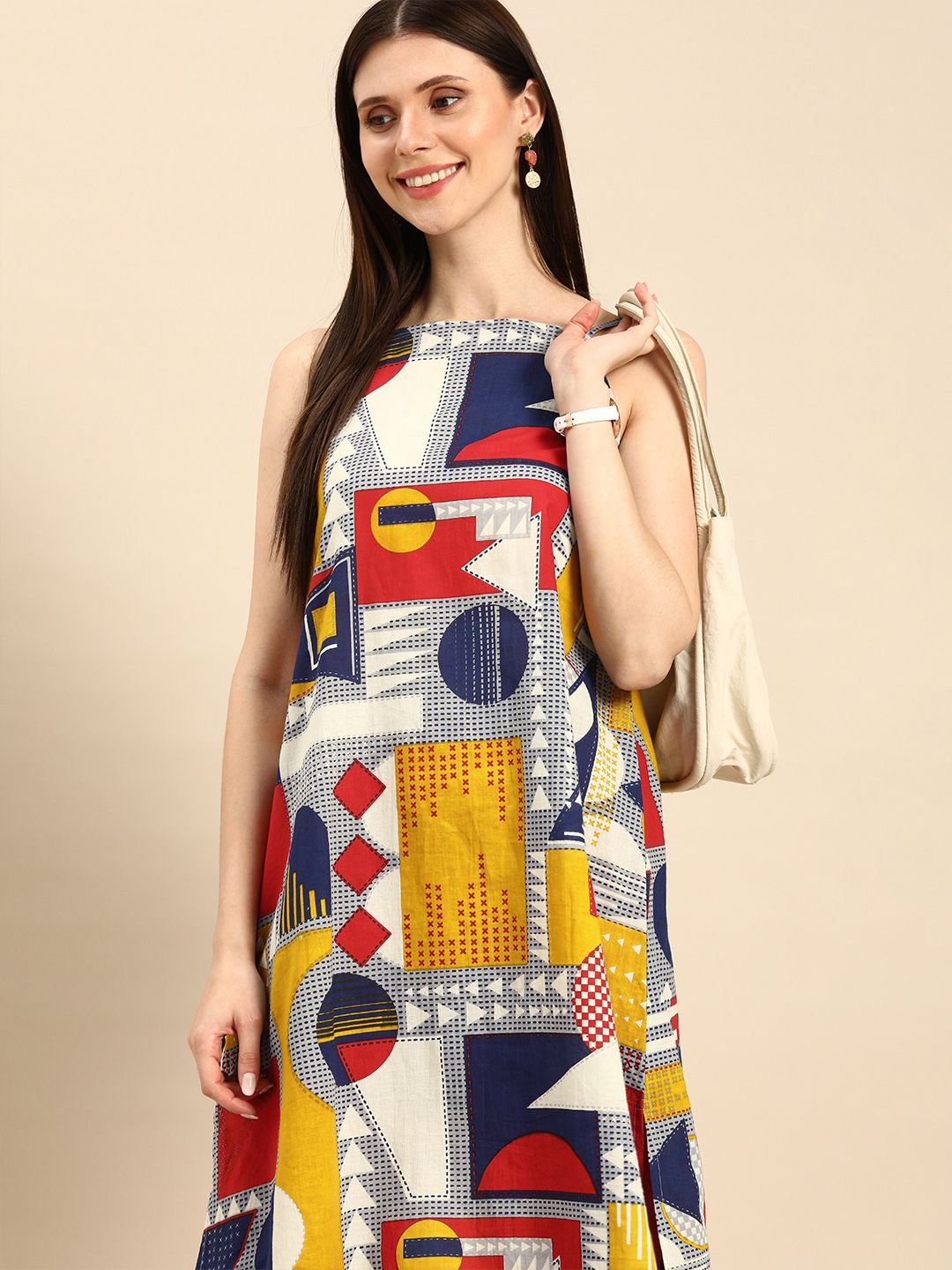 Anouk Multicoloured Printed Ethnic Sheath Dress Price in India