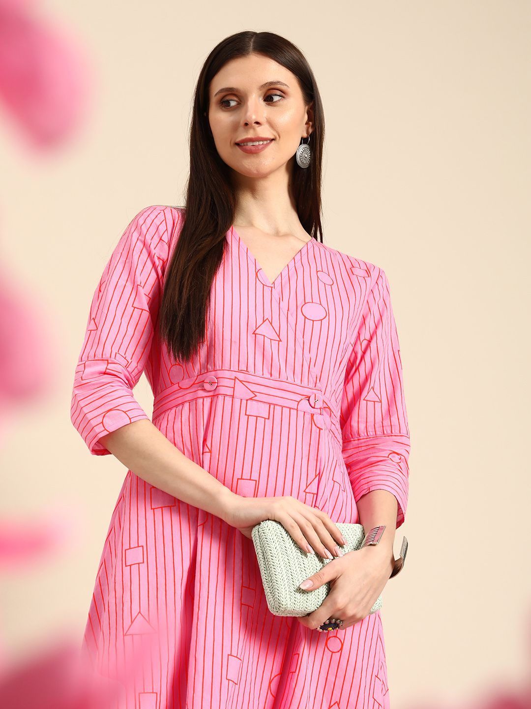 Anouk Pink Midi Dress Price in India