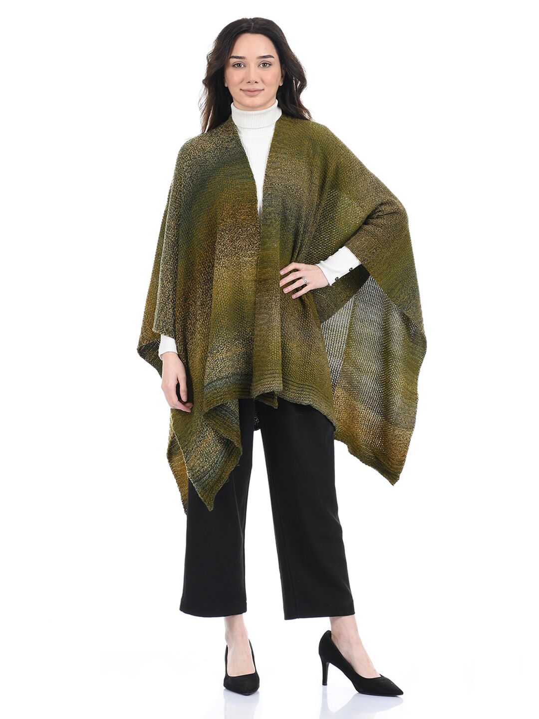American Eye Women Green Green Front Open High Low Shrug Price in India