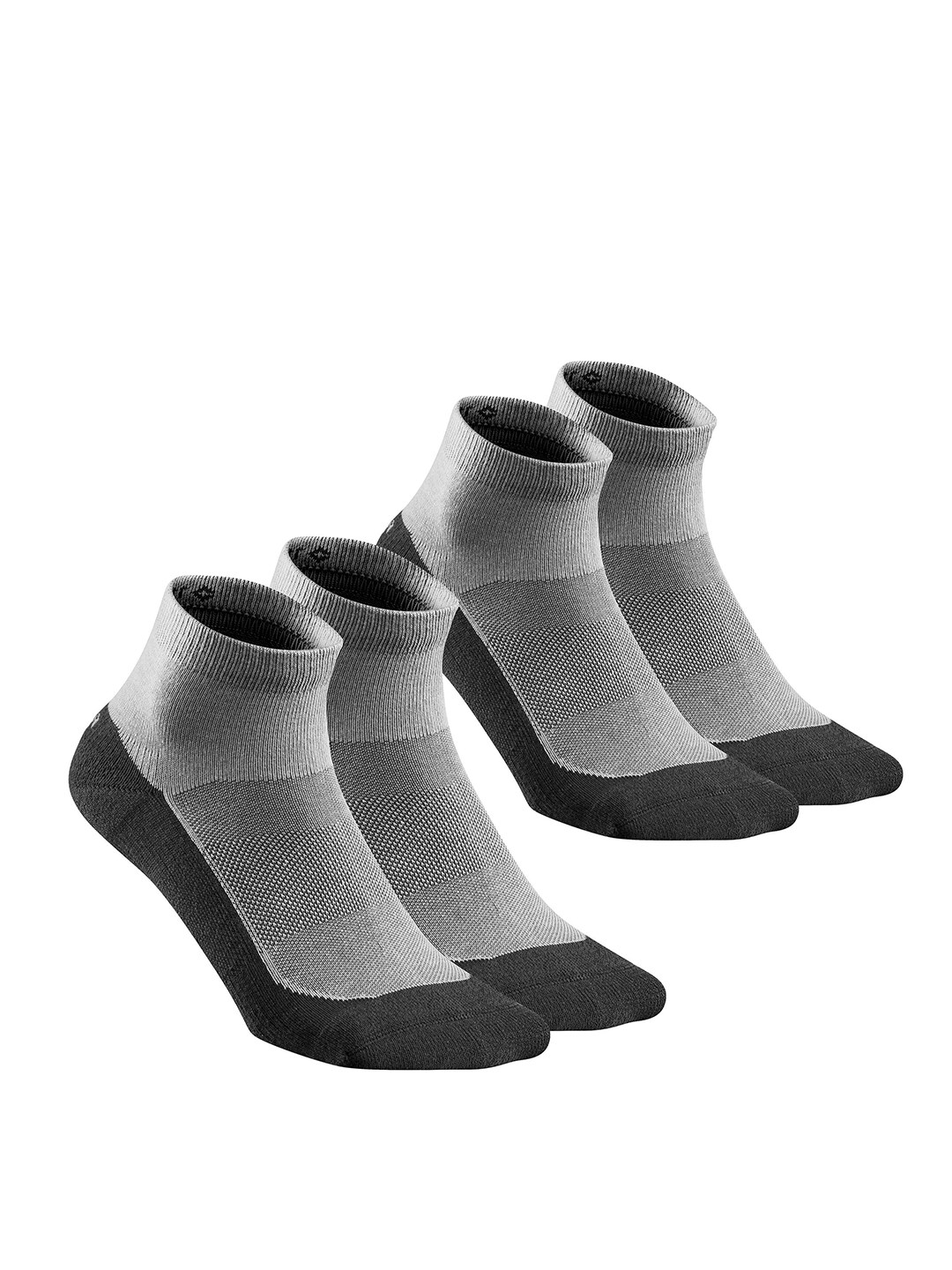 Quechua By Decathlon Unisex Pack of 2 Grey Colorblocked Ankle Length Socks Price in India