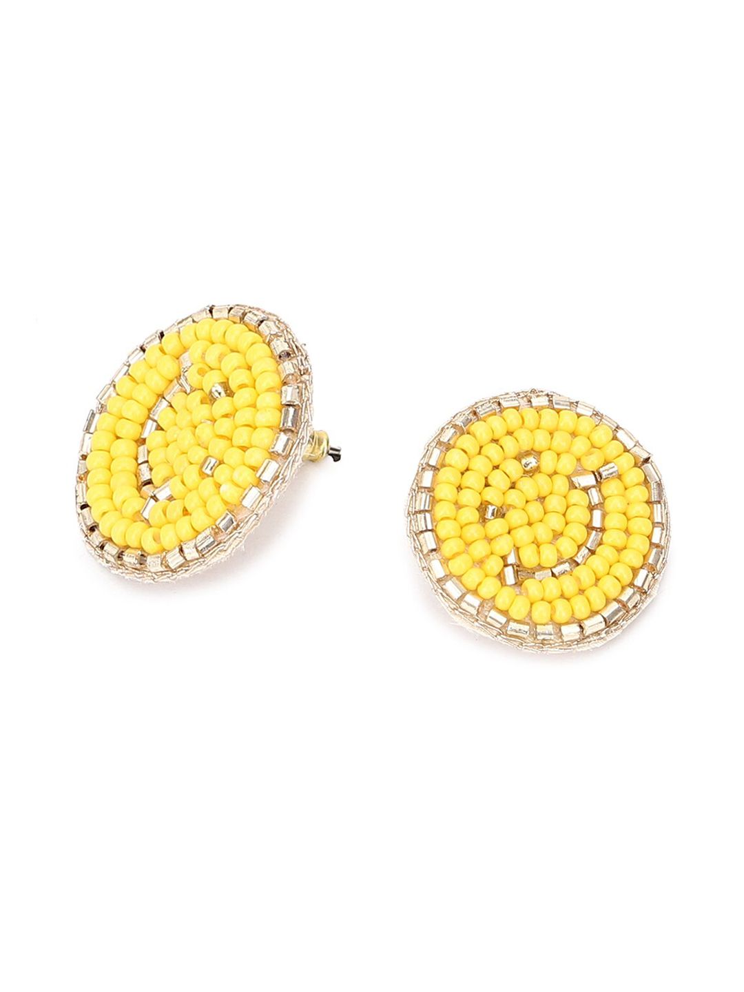 FOREVER 21 Yellow Beaded Contemporary Studs Earrings Price in India