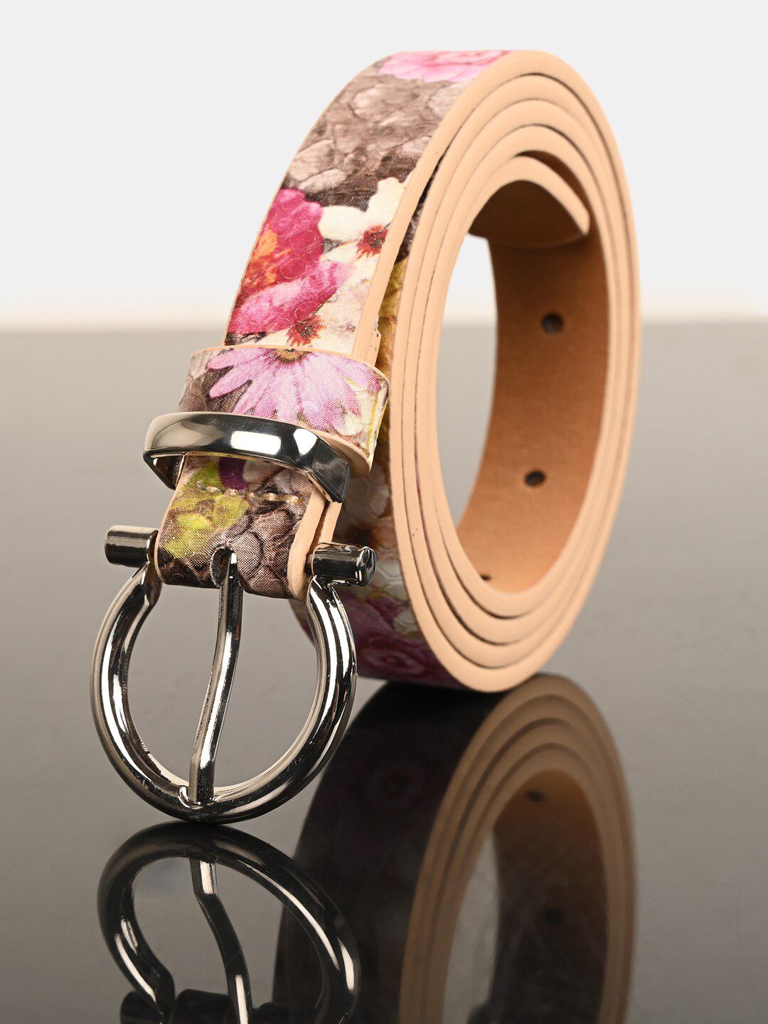 BuckleUp Women Pink Floral Printed Belt Price in India