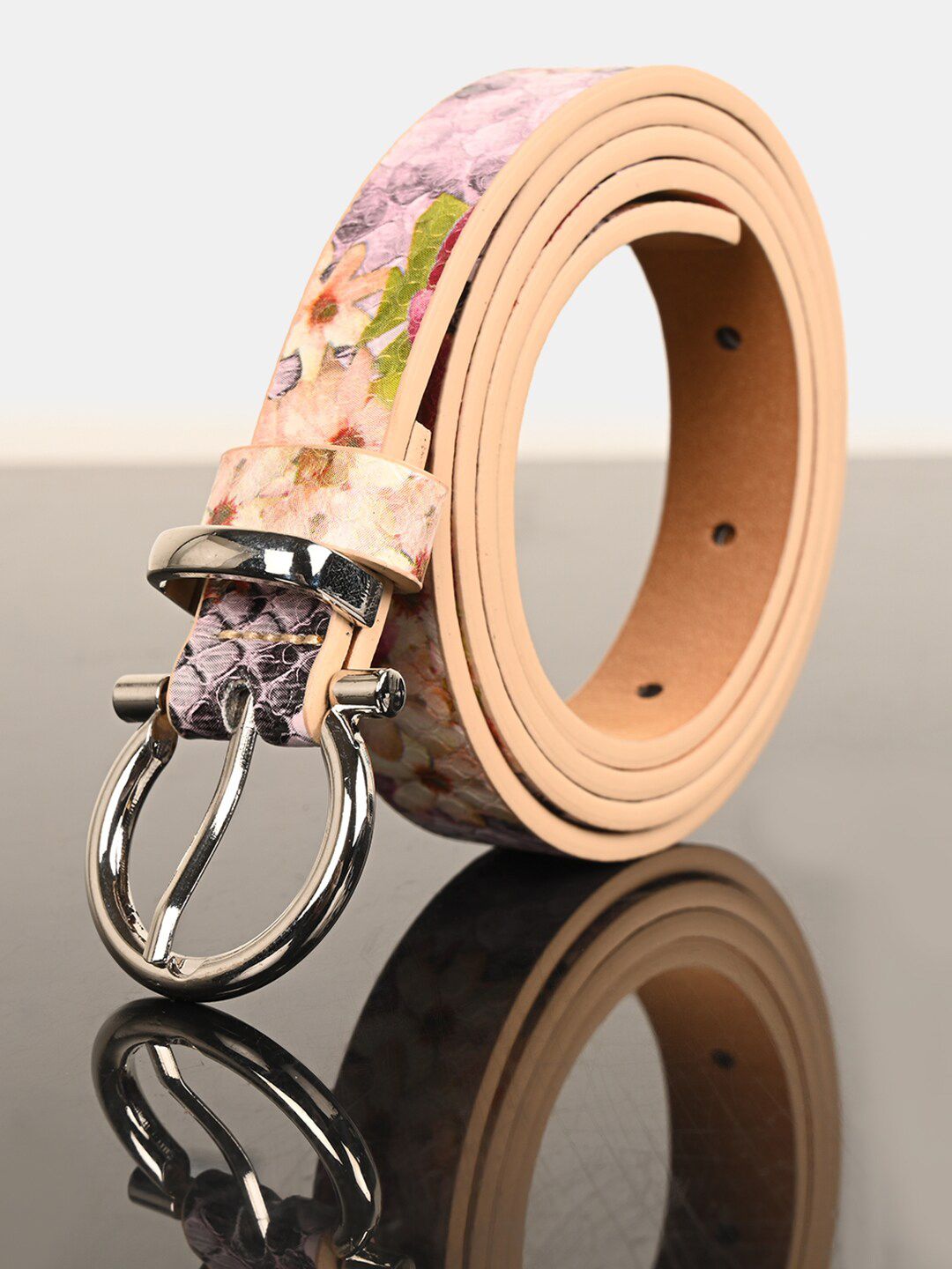 BuckleUp Women Tan Printed Belt Price in India