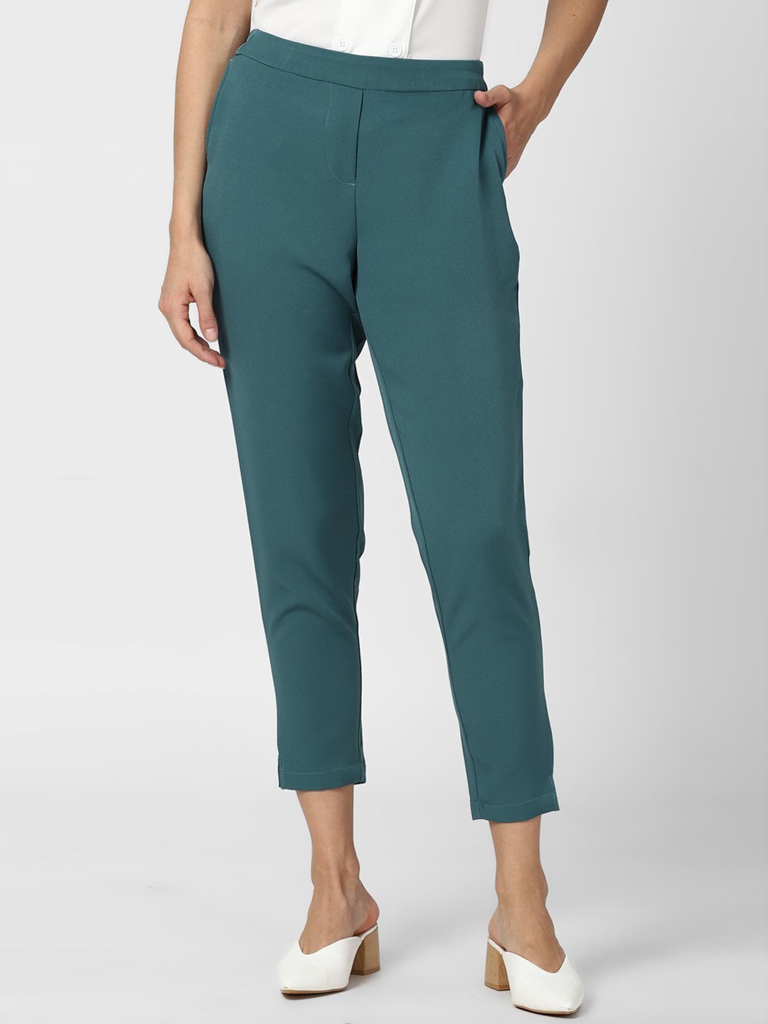 Van Heusen Woman Green Trousers Price in India