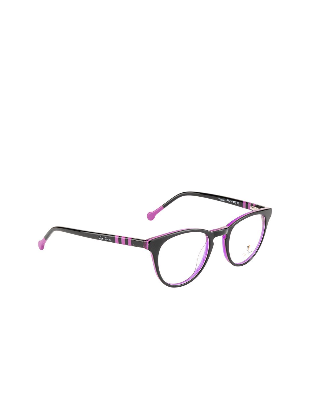 Ted Smith Unisex Purple & Black Full Rim Round Frames Price in India