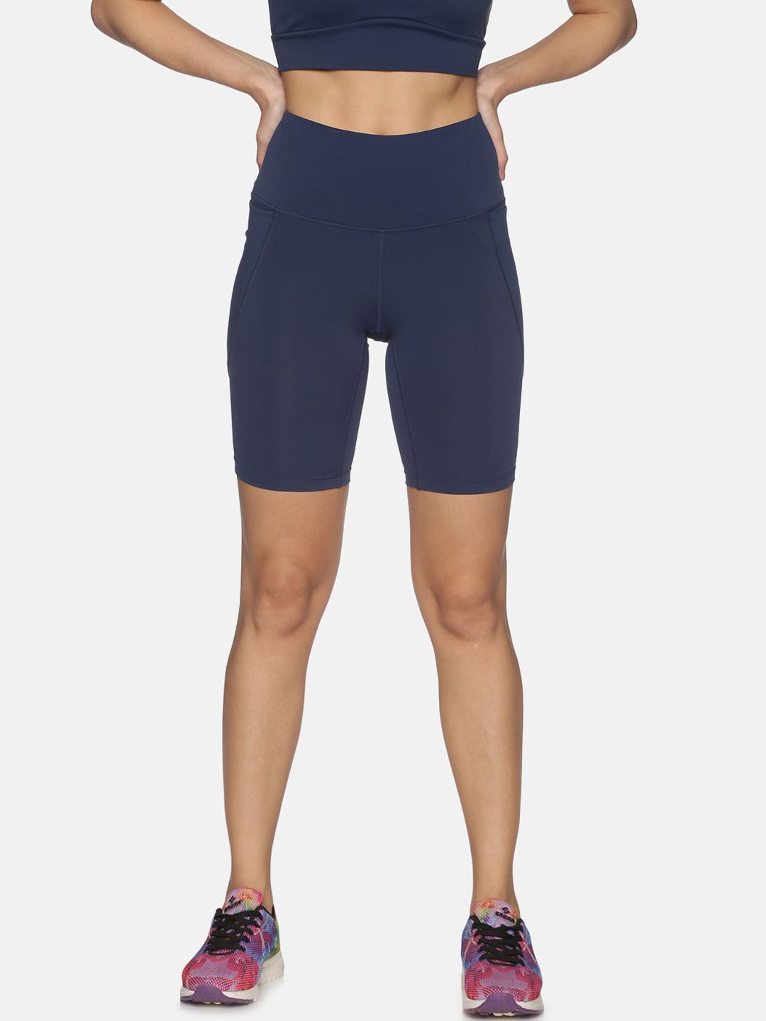 BlissClub Women Navy Blue High Waist The Ultimate Cycling Shorts Price in India