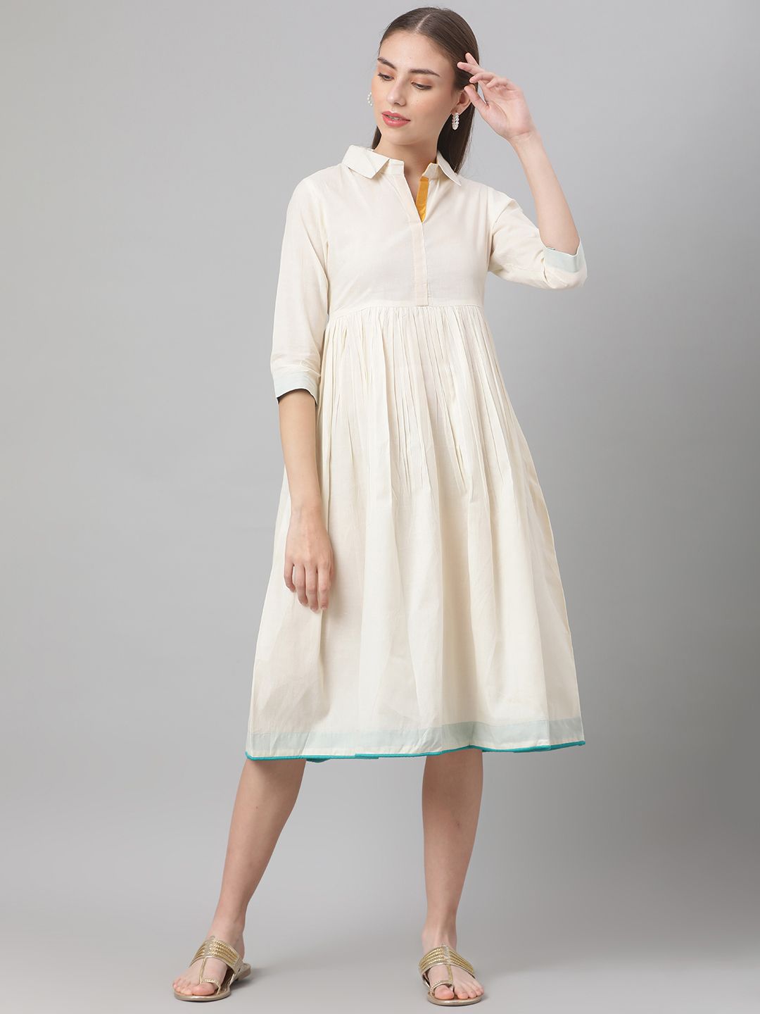 MBE White A-Line Dress Price in India