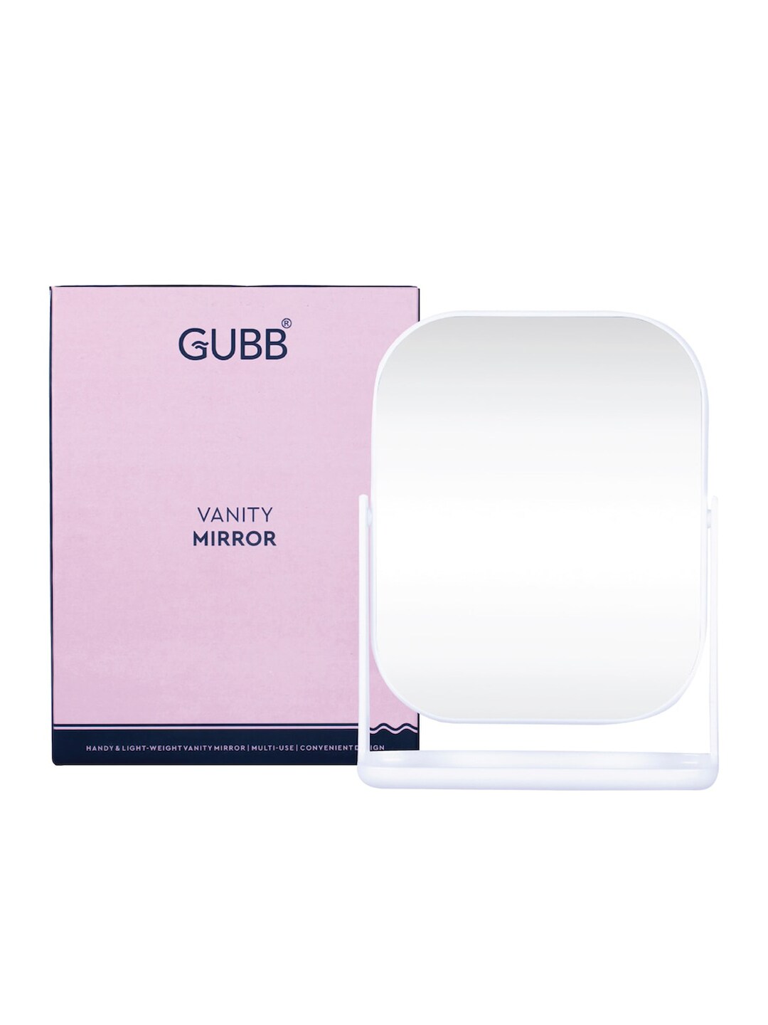 GUBB White Solid Rectangular Glass Table Top Mirror Price in India