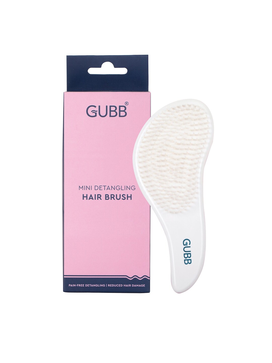 GUBB Pink & White Solid Mini Soft Hair Brush Detangling Comb Price in India