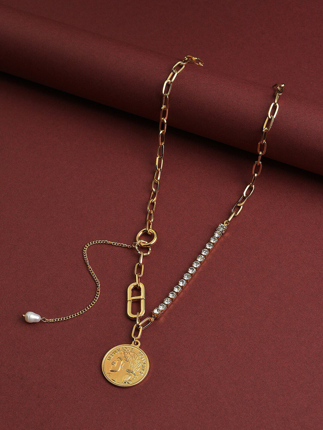 SOHI Gold-Toned Brass Gold-Plated Chain Price in India