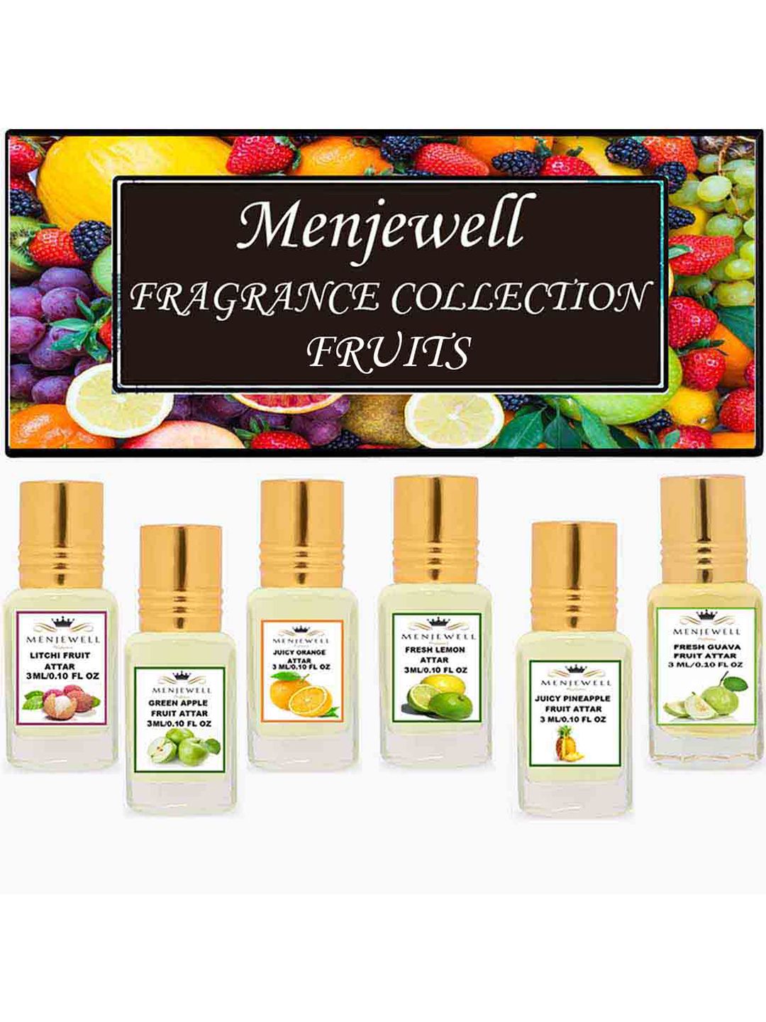 Menjewell Perfumes Set of 6 Fine Fragrance Attar 3 ml each Price in India