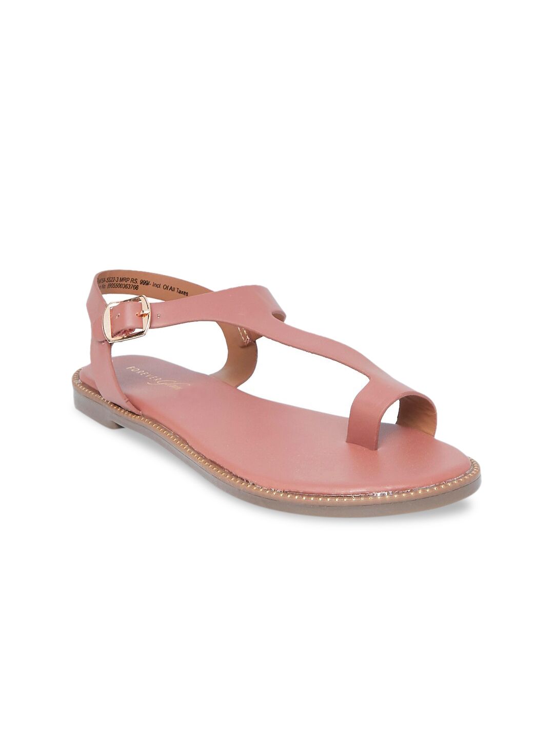 Forever Glam by Pantaloons Women Pink T-Strap Flats Price in India