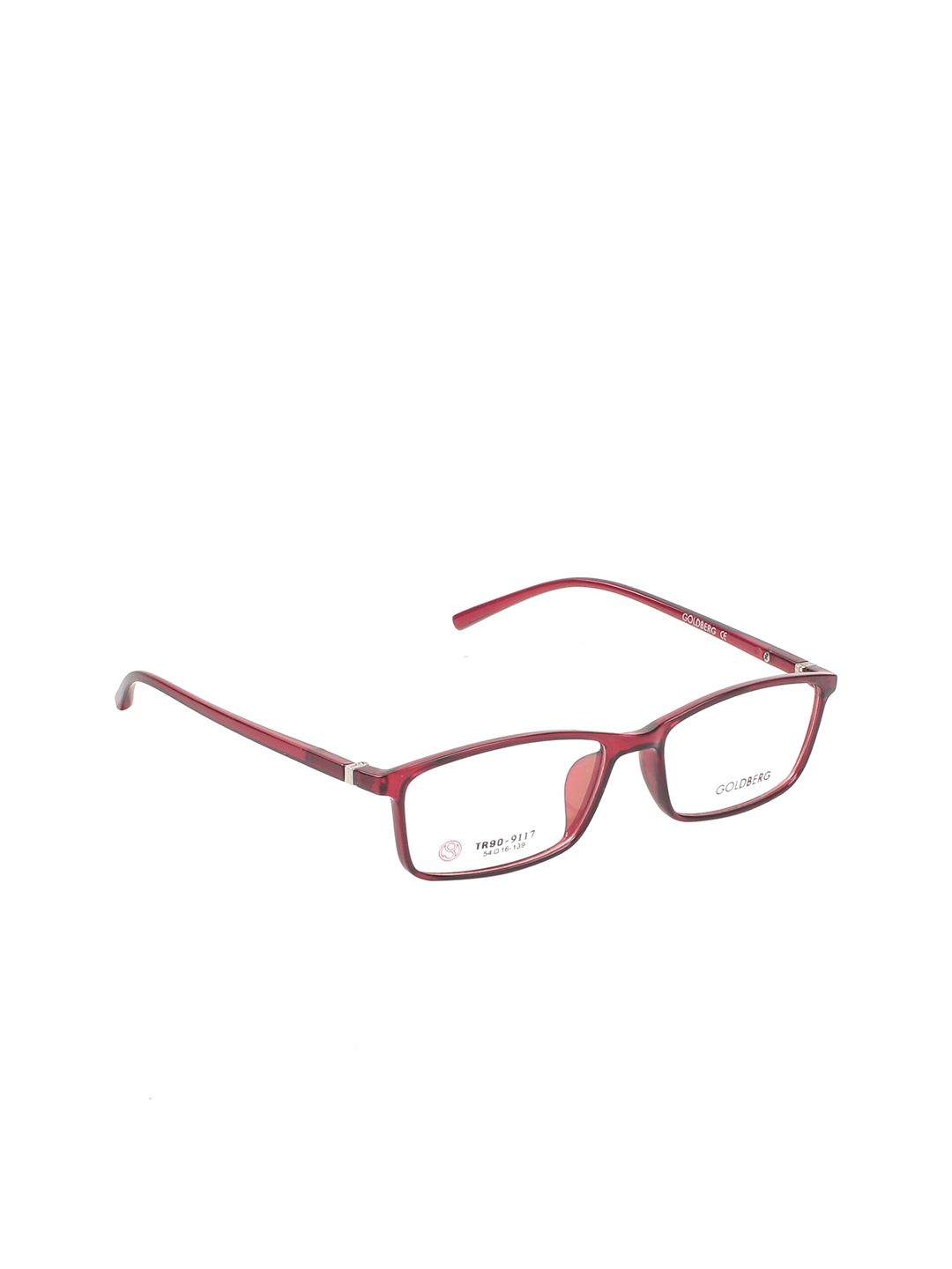 Gold Berg Unisex Maroon & Transparent Full Rim Rectangle Frames Price in India