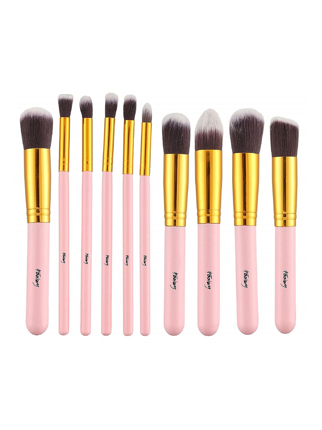 Foolzy Professional Makeup Brushes - Set of 10 - Pink Price in India