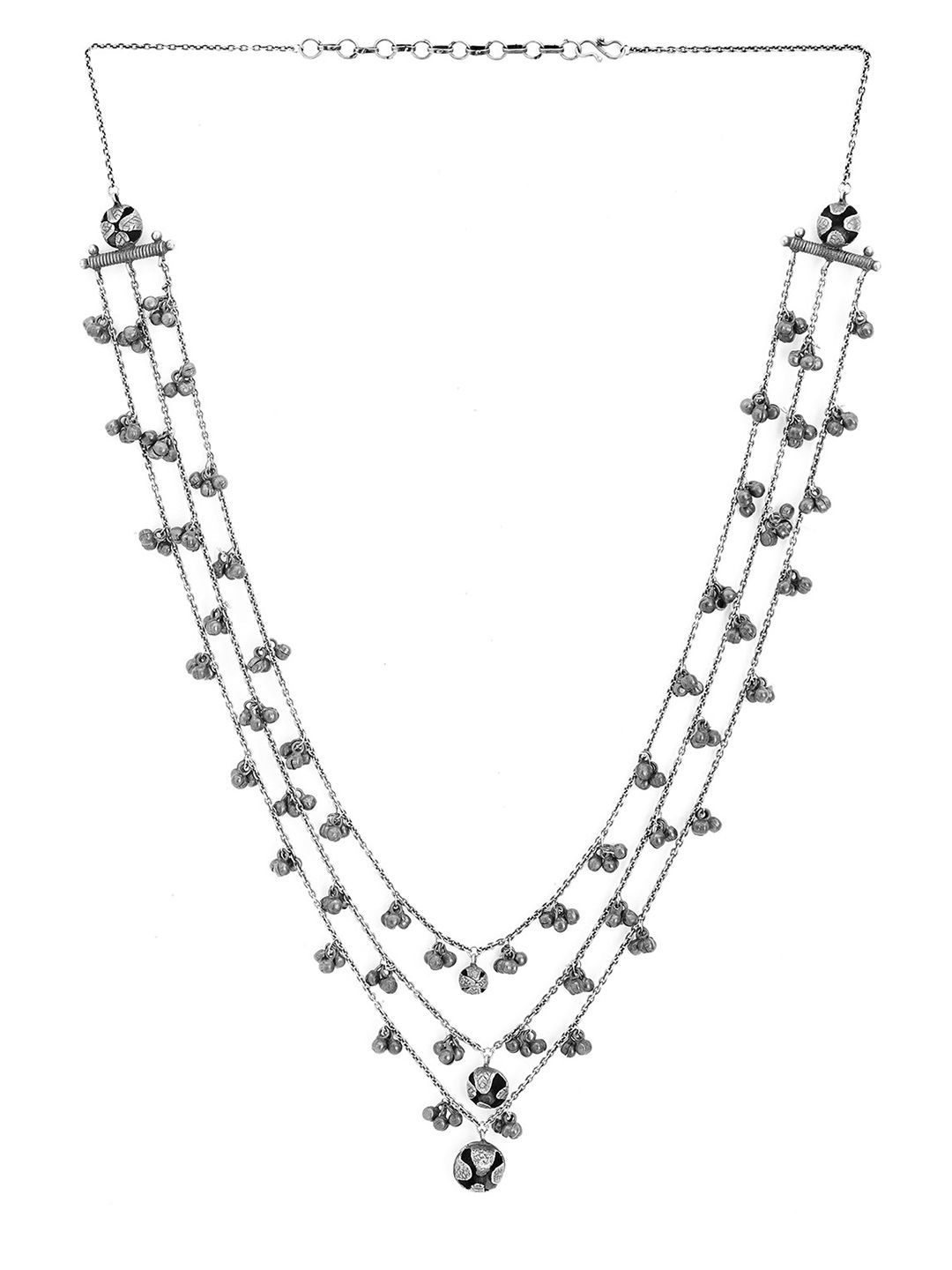 Rubans Silver-Toned Necklace Price in India