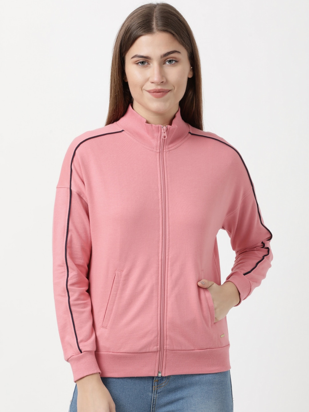 Jockey Women Pink Sporty Jacket Price in India