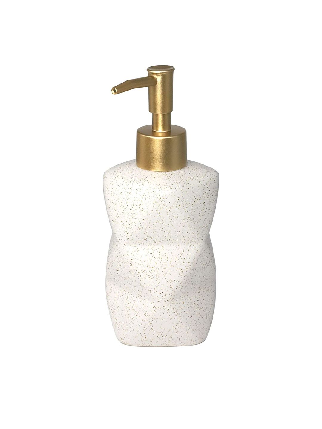 FabSeasons White & Gold-Toned Ceramic Soap Dispenser Price in India