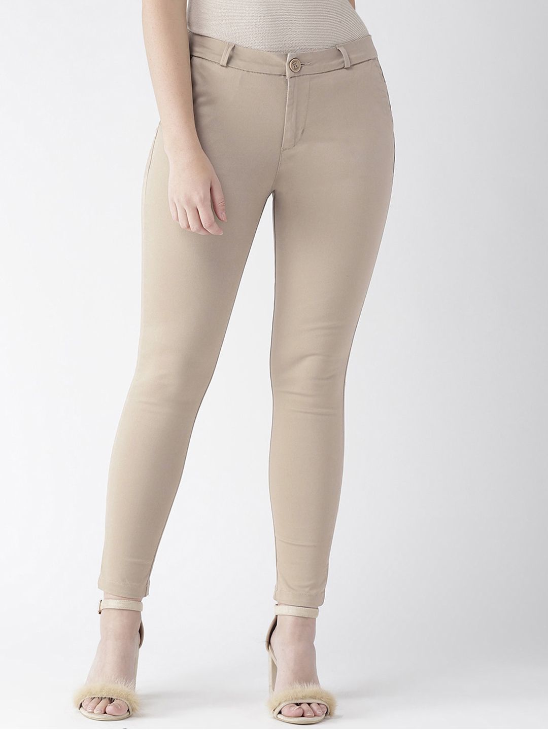 Xpose Women Khaki Comfort Tapered Fit Trousers Price in India