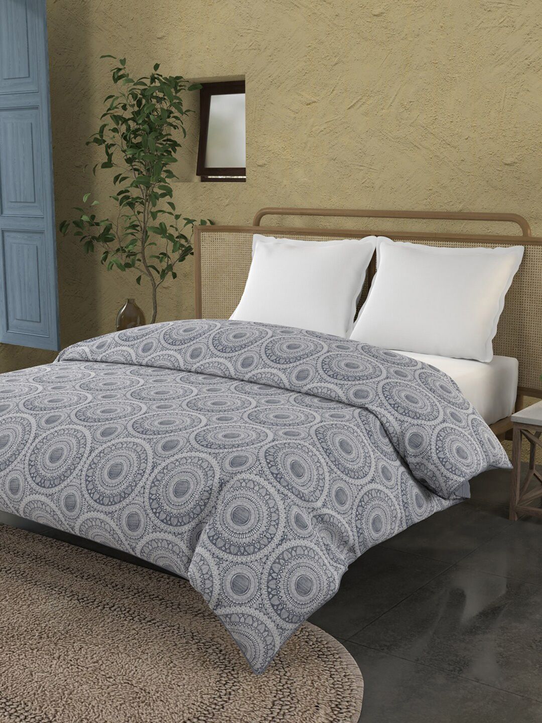Trident Grey & White AC Room 150 GSM Double Bed Comforter Price in India