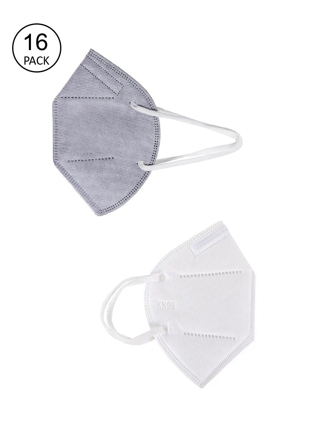 OOMPH Pack Of 16 Grey 5-Ply Reusable Anti-Pollution KN95 Masks Price in India