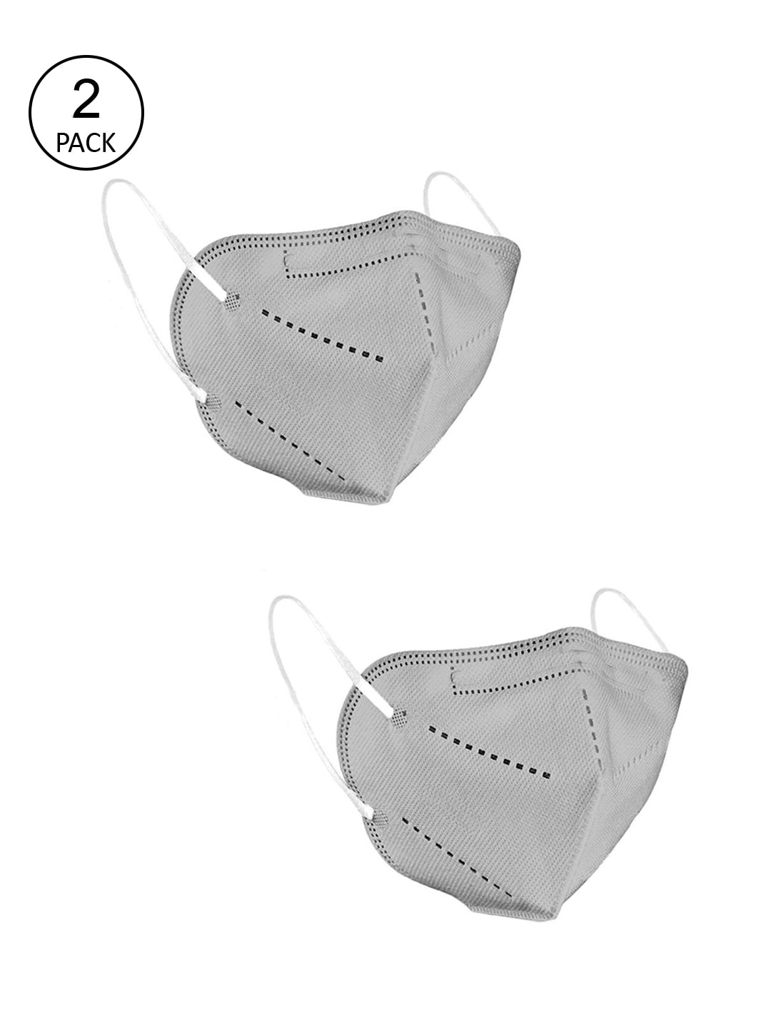 OOMPH Pack Of 2 Grey Solid 5-Ply Reusable Anti-Pollution KN95 Face Masks Price in India