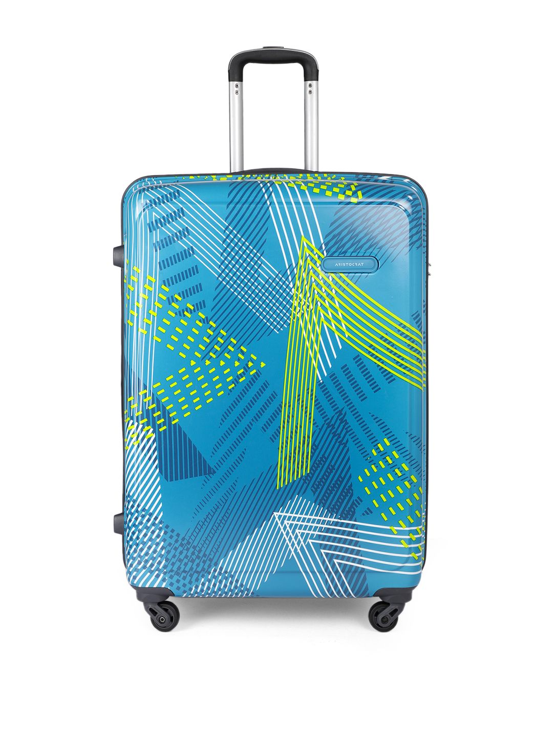 Aristocrat Blue Printed Dual Edge 75 360 Large Trolley Suitcase Price in India