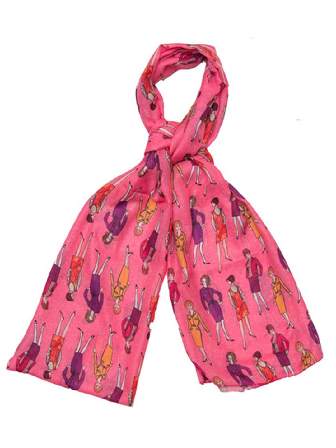 BandBox Women Pink & Purple Printed Stole Price in India