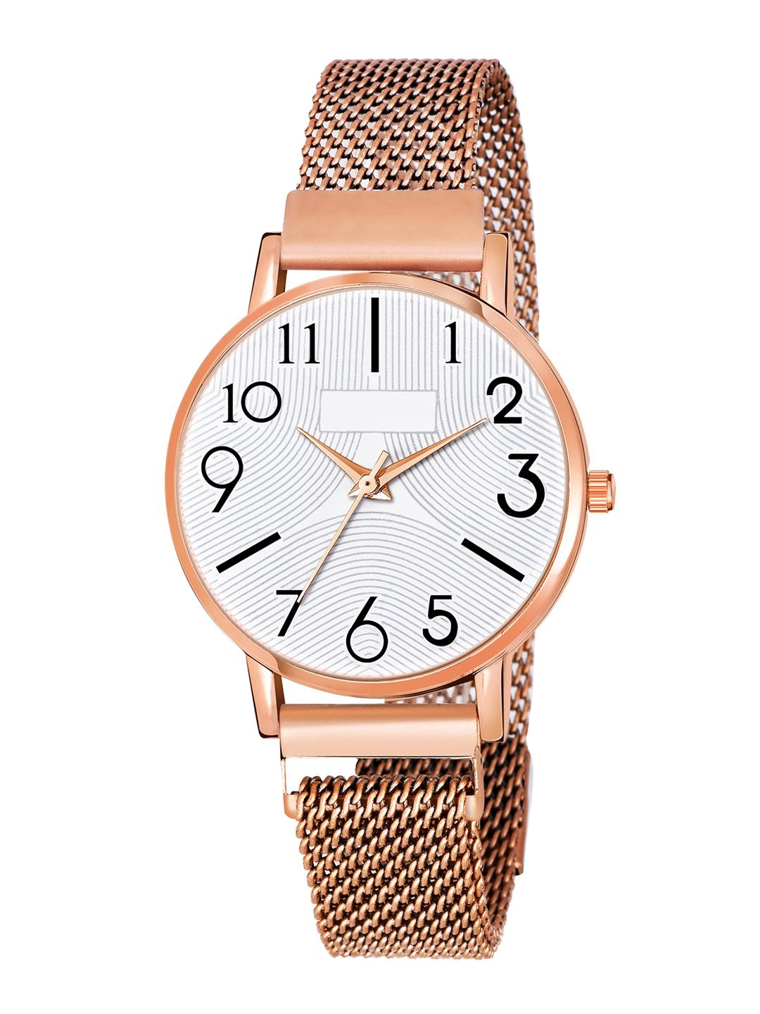 Rage Enterprise Women White Brass Dial & Rose Gold Bracelet Style Straps Analogue Watch Price in India