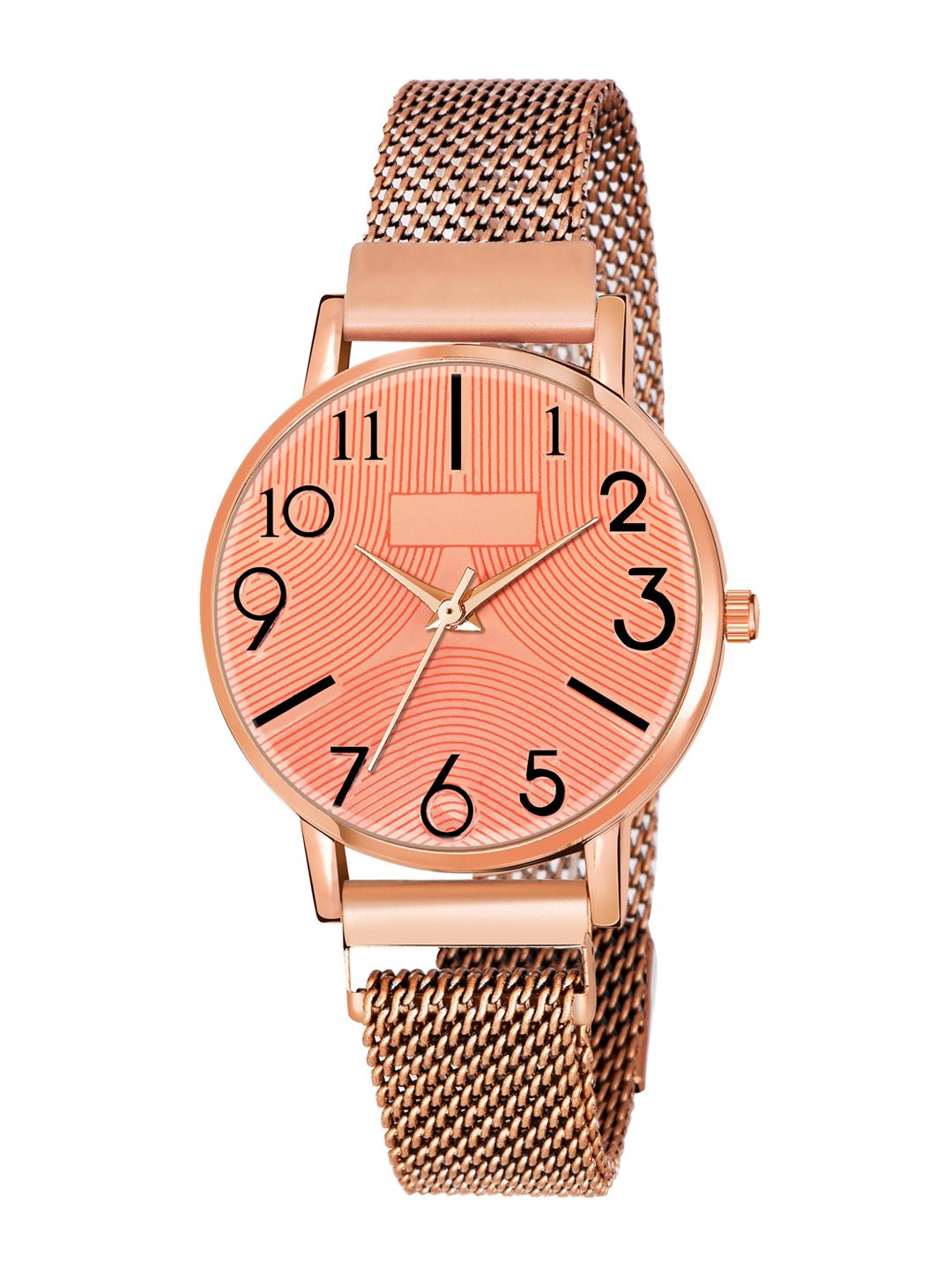 Rage Enterprise Women Gold-Toned Brass Dial & Rose Gold Toned Bracelet Style Straps Analogue Watch RW860G Price in India