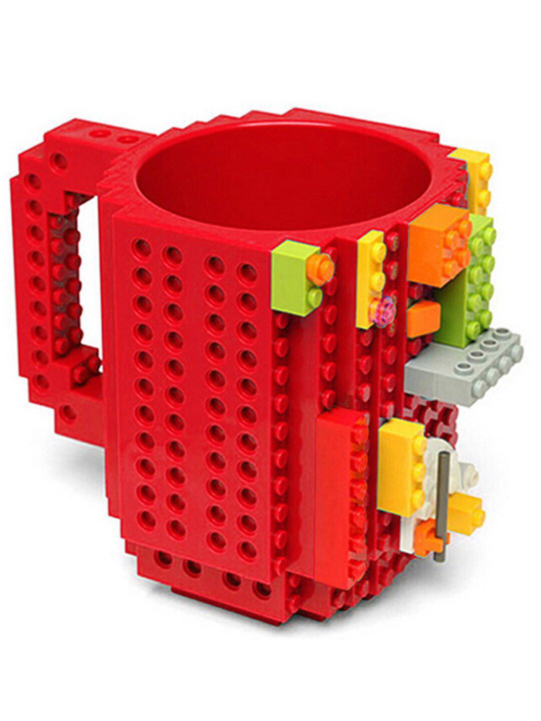 BonZeaL Red 3D Plastic DIY Build On Brick Blocks Mug 420 ml Price in India