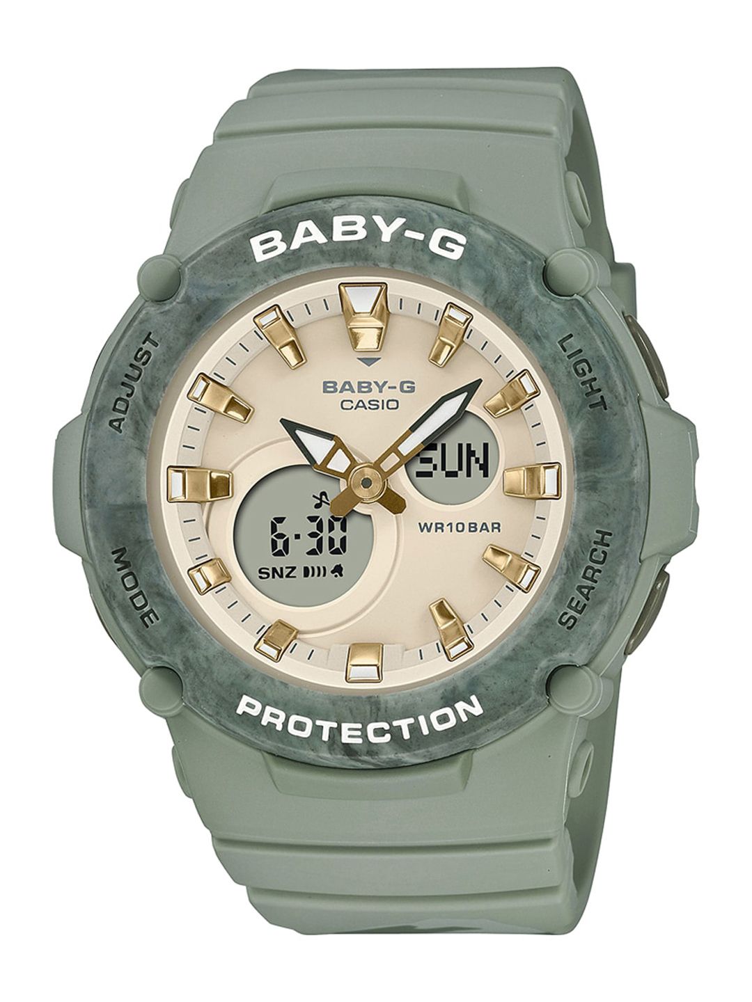 CASIO Women Beige Dial & Green Straps Analogue and Digital Multi Function Watch - BX196 Price in India