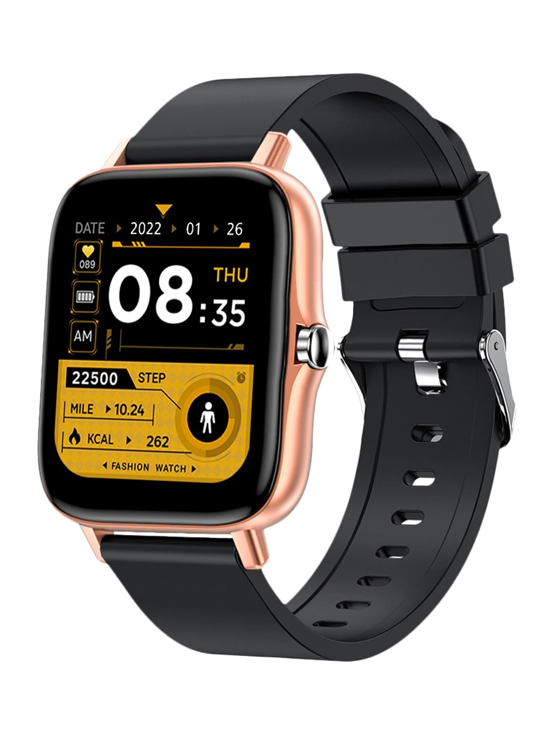 GIORDANO Adult Black & Rose Gold-Toned Smartwatch R6-W31-04-Rose Gold Price in India