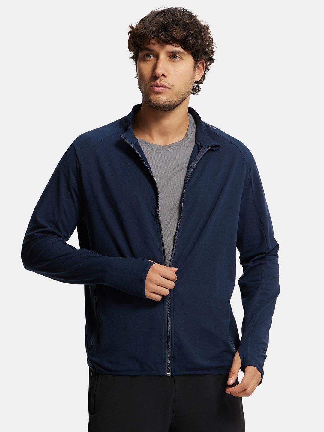 Buy Soft Touch Microfiber Stretch Jacket with Thumbhole Styling