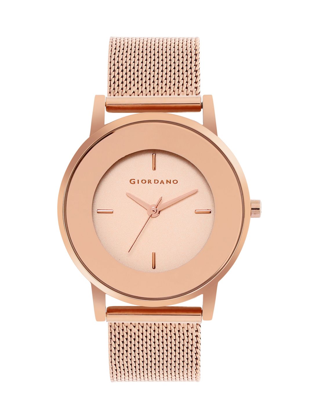 GIORDANO Women Rose Gold-Toned Mirrored Analogue Watch FA2052-55 Price in India