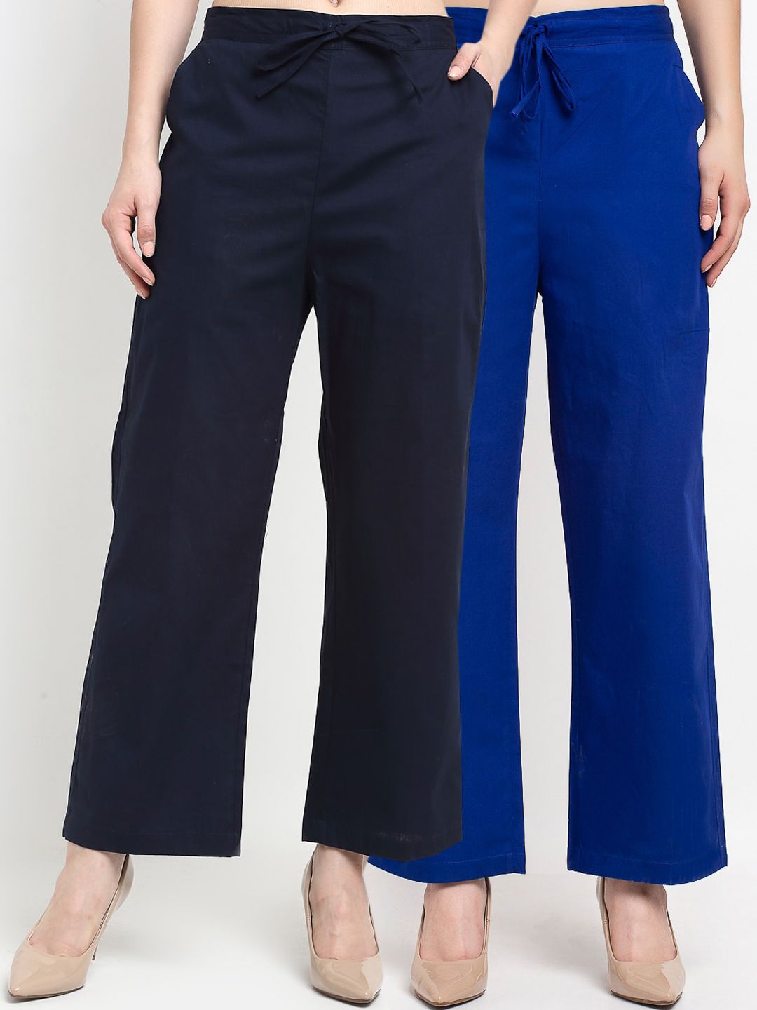 GRACIT Women Blue Loose Fit Trousers Price in India